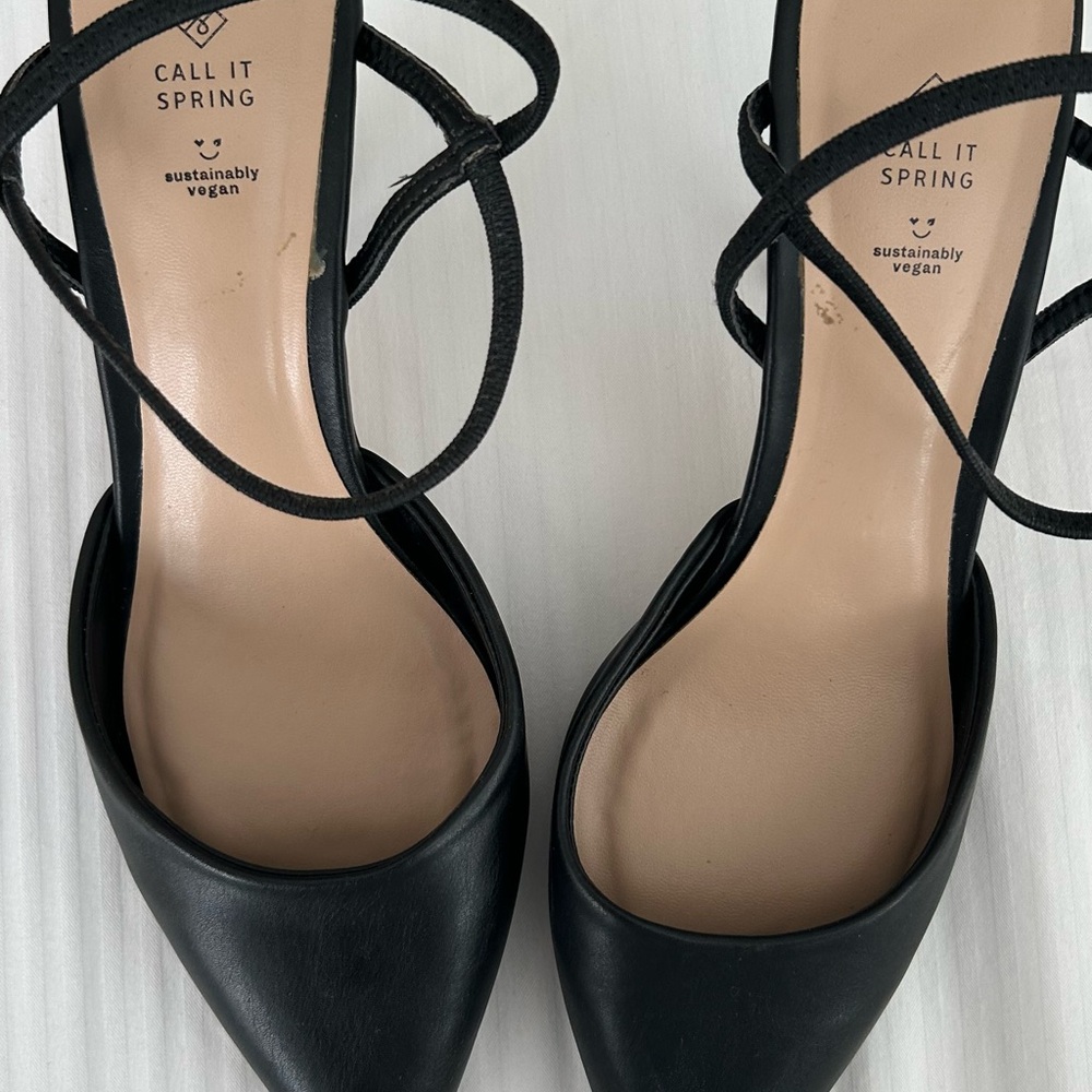 Call It Spring Black Strappy Heels